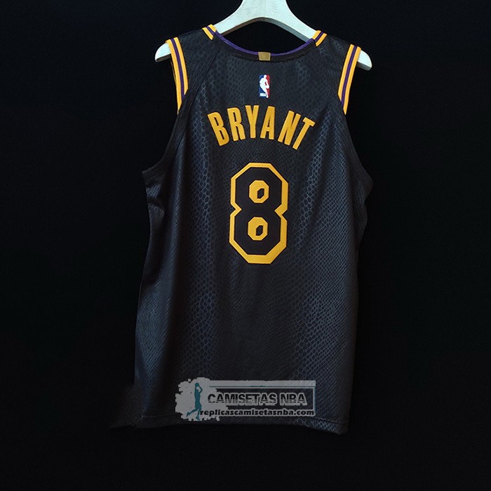 Camiseta Los Angeles Lakers Kobe Bryant NO 8 Black Mamba Autentico Negro